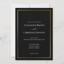 Mariage Minimaliste Simple Fond Noir