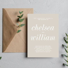 Invitation Mariage minimaliste True Simplicity 2 Huitre
