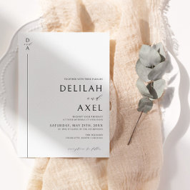 Invitation Mariage minimaliste ultra-moderne noir et blanc