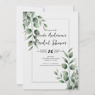 Invitation Mariage Minimaliste Vert Et Blanc