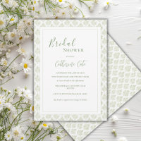 Mariage Minimaliste Vintage Paisley Vert