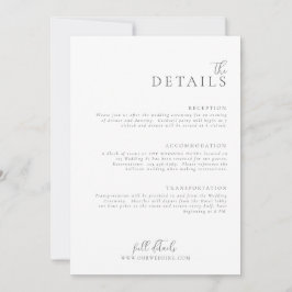 Invitation Mariage Modern Minimal Light et Airy Details Card