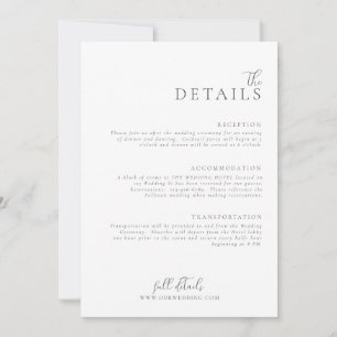 Invitation Mariage Modern Minimal Light et Airy Details Card