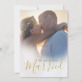 Invitation Mariage Moderne 2 Photo superposition Élégante Sim