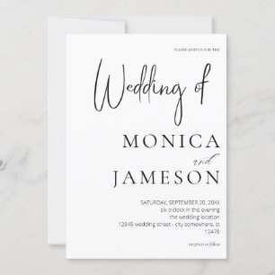 Invitation Mariage Moderne 3 Noir & Blanc