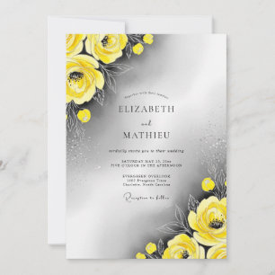 Invitation Mariage Moderne au Reflet Jaune