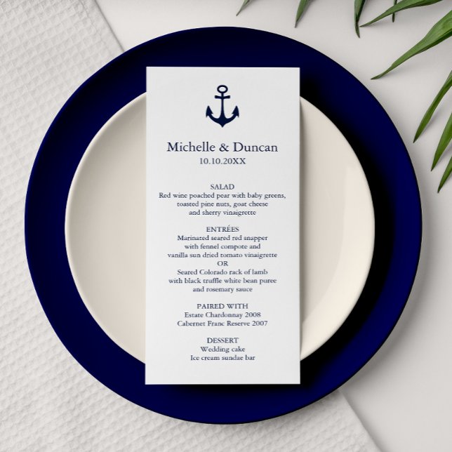 Invitation Mariage moderne avec ancre de navire nautique (Créateur téléchargé)