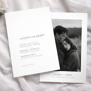 Invitation Mariage moderne avec typographie serif noire et bl