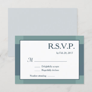 Invitation Mariage moderne bleu marine foncé bleu turquoise R