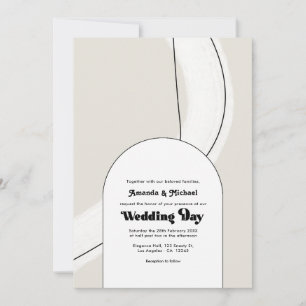 Invitation Mariage Moderne Bohème Géométrique Neutre Minimali