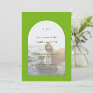 Invitation Mariage moderne Camila Green Arch