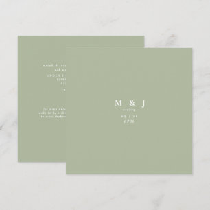 Invitation Mariage Moderne Carré Simple et Élégant de Sage