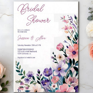 Invitation Mariage moderne chic Boho Fleurs sauvages