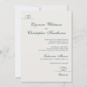 Invitation Mariage Moderne Chic Indigo Tempétueux Mix and Mat