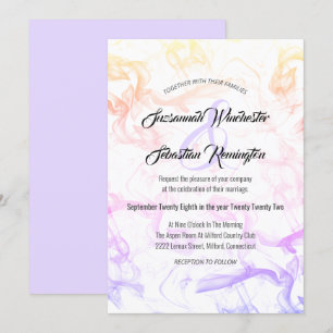 Invitation Mariage moderne coloré Rainbow Mist Modèle