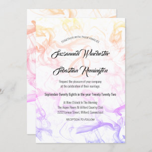 Invitation Mariage moderne coloré Rainbow Mist Modèle