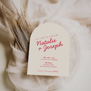 Invitation Mariage Moderne Coloré Rétro Amusant Fantaisiste e