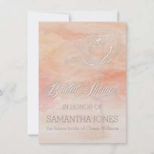 INVITATION MARIAGE MODERNE CORAL WATERCOLOR