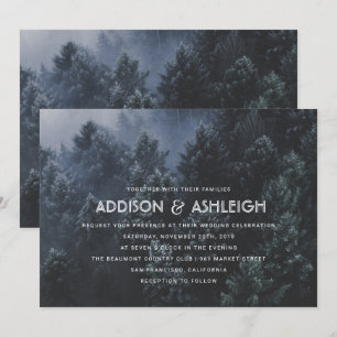 Invitation Mariage moderne de la forêt de pins