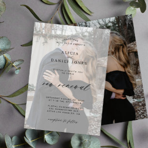 Invitation Mariage moderne de renouvellement de vœux avec sup