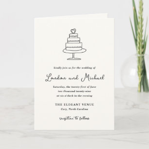 Invitation Mariage Moderne Dessins à Main