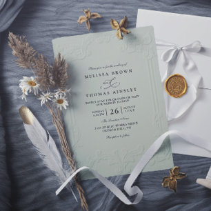 Invitation Mariage Moderne Élégant Antique avec Embossage
