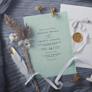 Invitation Mariage Moderne Élégant Antique avec Embossage