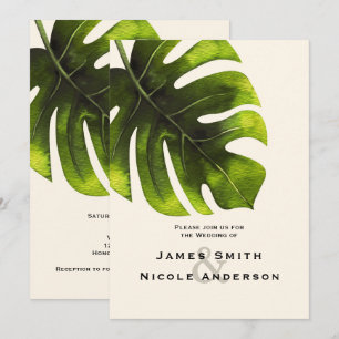 Invitation Mariage Moderne Élégant d'Été de Feuille de Palmie