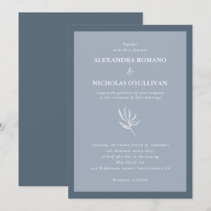 Invitation Mariage moderne élégant Dusty Blue tendance