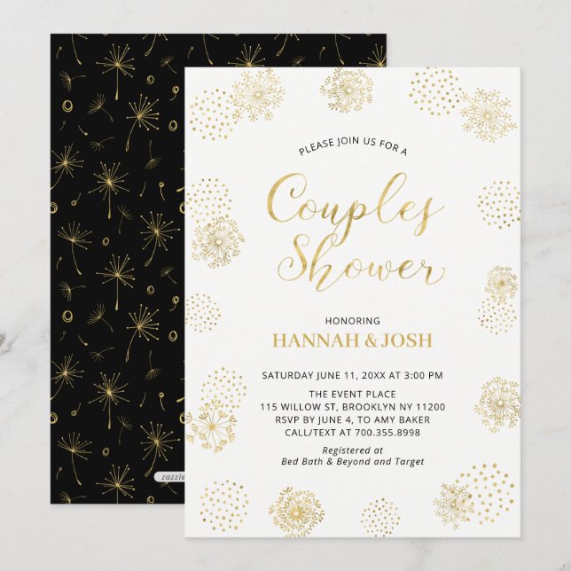 Invitation Mariage Moderne & Élégant pour les Jeunes Mariés e (Devant / Derrière)