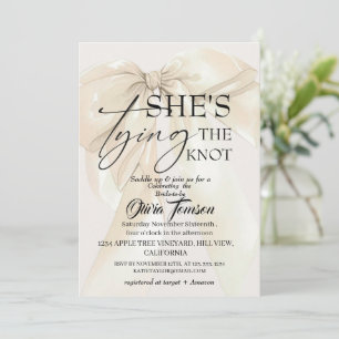 Invitation Mariage Moderne: Elle Noue le Nœud Réception de Ma