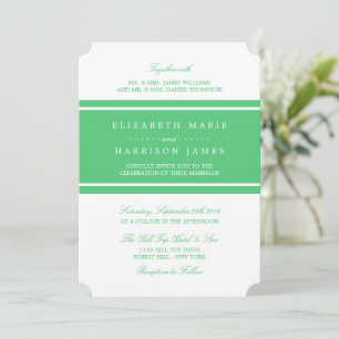 Invitation Mariage moderne Emerald Green