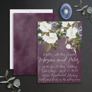Invitation Mariage Moderne en Calligraphie Fine Art Prune Vio