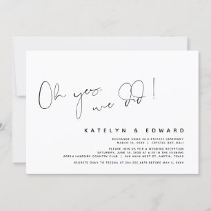 Invitation Mariage moderne en fuite, Oh oui, nous l'avons fai
