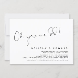 Invitation Mariage moderne en fuite, Oh oui, nous l'avons fai