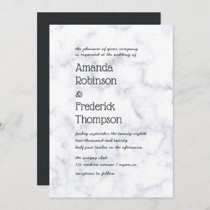 Invitation Mariage moderne en marbre simpliste