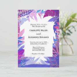 Invitation Mariage moderne Feuilles d'aquarelle tropicale