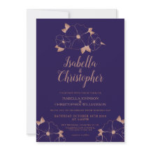 Mariage moderne fleurie en cuivre et bleu minuit