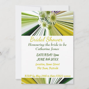 Invitation Mariage Moderne Floral Blanc et Vert
