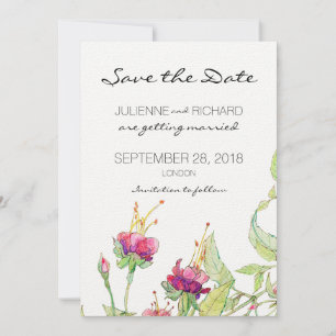 Invitation Mariage moderne floral bohème Enregistrer la date