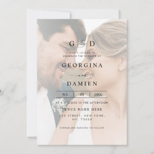 Invitation Mariage Moderne Fondu 2 Photo Esperluette Tout en 