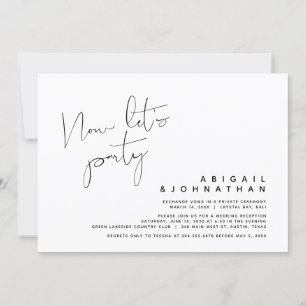 Invitation Mariage Moderne Fugace, Maintenant Faisons la Fête