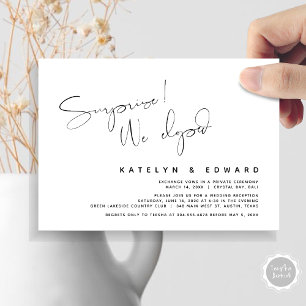 Invitation Mariage Moderne Fuite, Surprise, nous nous sommes 