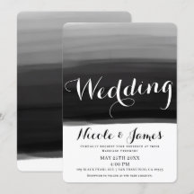 Mariage Moderne Glamour Aquarelle Noir Gris Blanc
