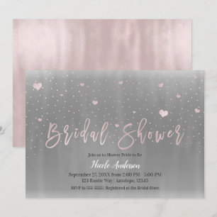 Invitation Mariage Moderne Glamour Fête de Mariage Argent Gri