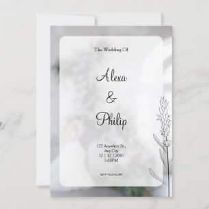 Invitation Mariage moderne gris