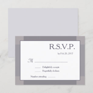 Invitation Mariage moderne Lilac gris blanc brillant RSVP