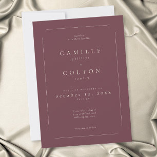Invitation Mariage Moderne Minimaliste au Vin de Bourgogne Él