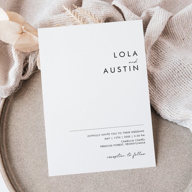 Invitation Mariage Moderne Minimaliste Décontracté (Créateur téléchargé)