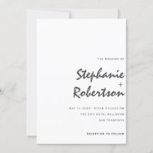 mariage moderne minimaliste noir et blanc en écrit